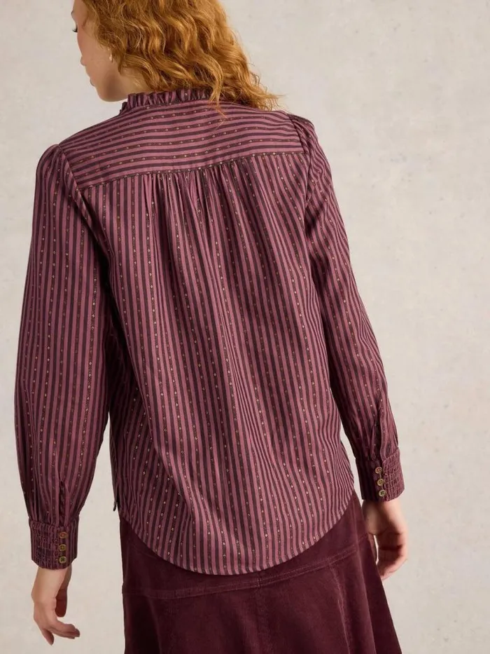 Women Aster Metallic Stripe Shirt Plum Multi White Stuff Shirts and Blouses Women Aster Metallic Stripe Shirt Plum Multi White Stuff Shirts and Blouses