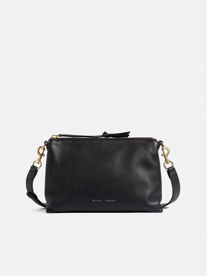 Women Ava Pebble Leather Crossbody Black Jigsaw Leather