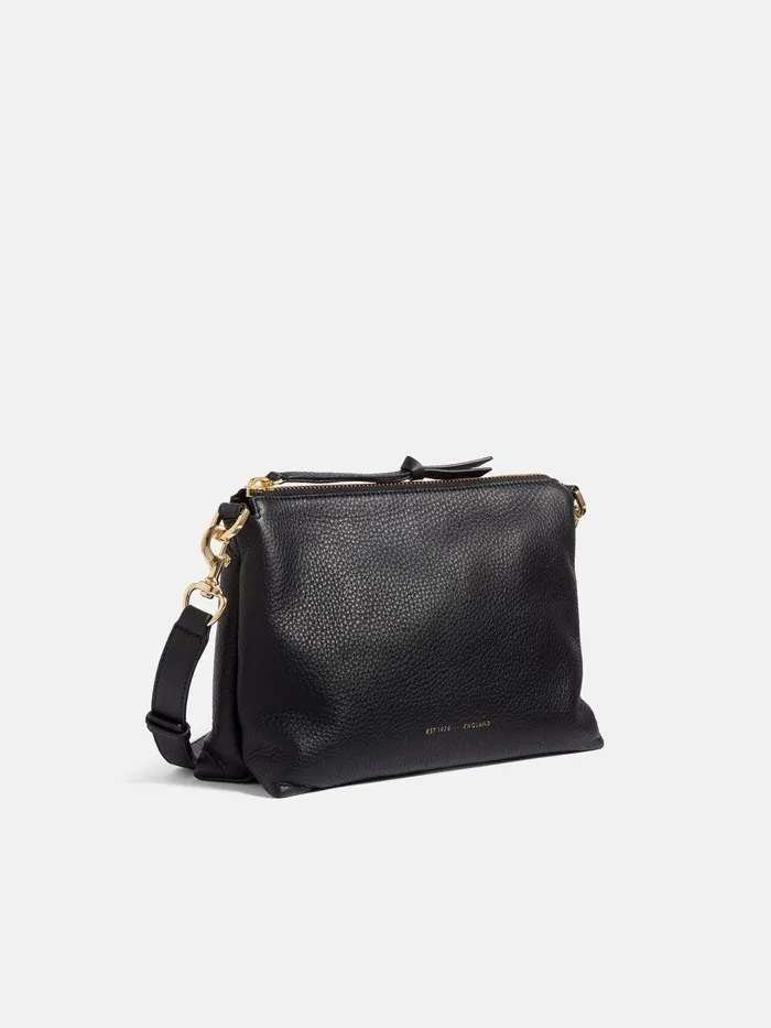 Women Ava Pebble Leather Crossbody Black Jigsaw Leather