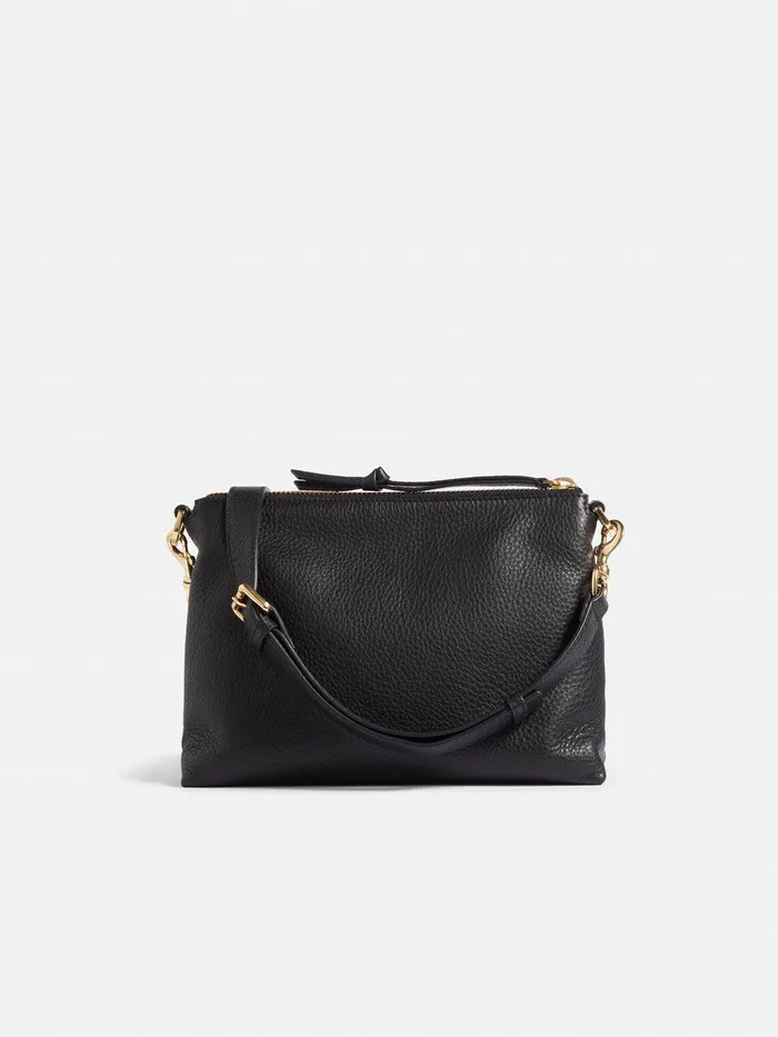 Women Ava Pebble Leather Crossbody Black Jigsaw Leather