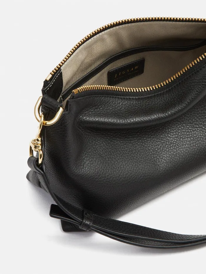 Women Ava Pebble Leather Crossbody Black Jigsaw Leather