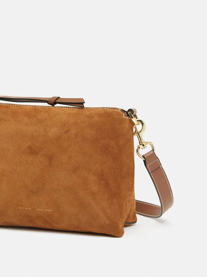 Women Ava Suede Cross Body Tan Jigsaw Bags