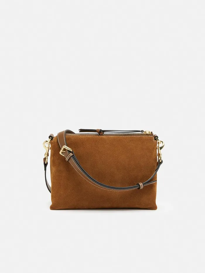 Women Ava Suede Cross Body Tan Jigsaw Bags