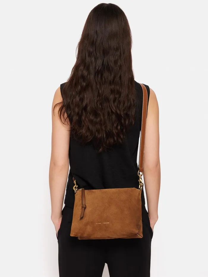 Women Ava Suede Cross Body Tan Jigsaw Bags