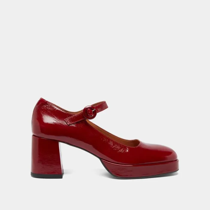 Women Babies With Heels And Unique Straps Dark Red JONAK Babies Saloms