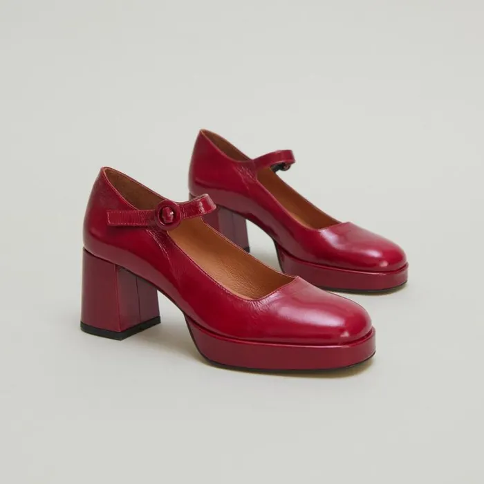Women Babies With Heels And Unique Straps Dark Red JONAK Babies Saloms