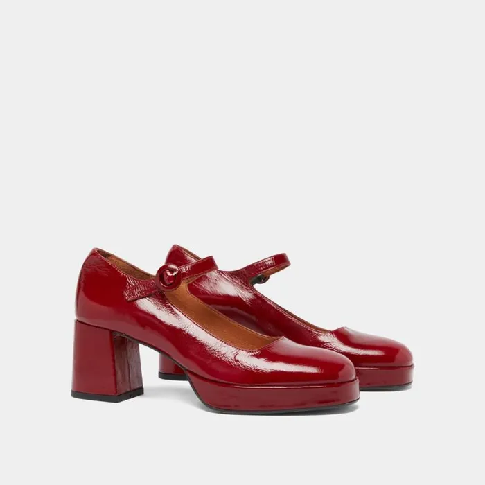 Women Babies With Heels And Unique Straps Dark Red JONAK Babies Saloms