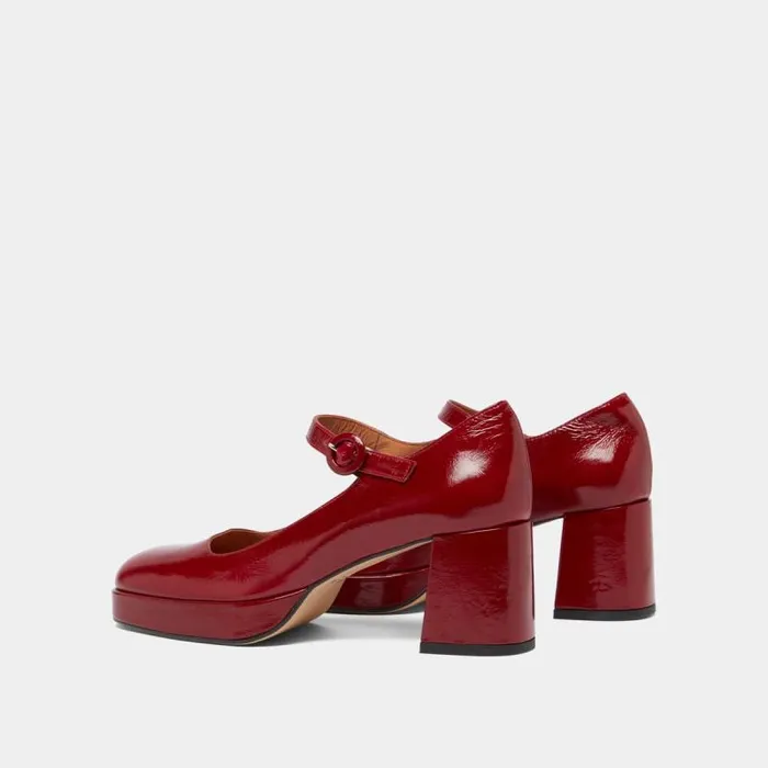 Women Babies With Heels And Unique Straps Dark Red JONAK Babies Saloms