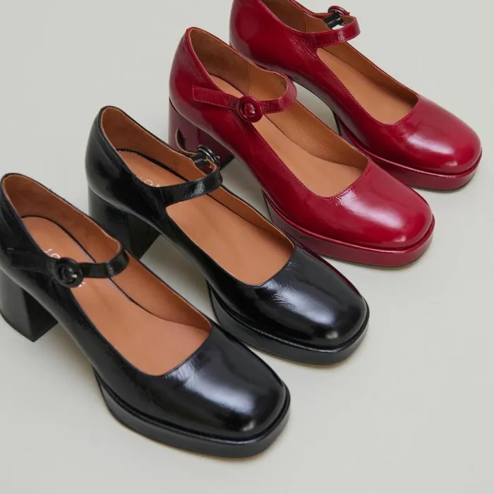 Women Babies With Heels And Unique Straps Dark Red JONAK Babies Saloms