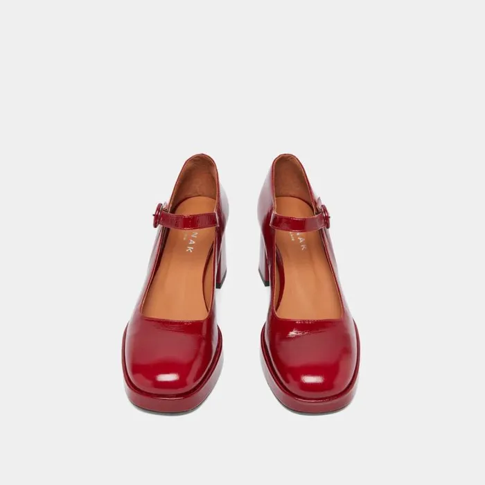 Women Babies With Heels And Unique Straps Dark Red JONAK Babies Saloms
