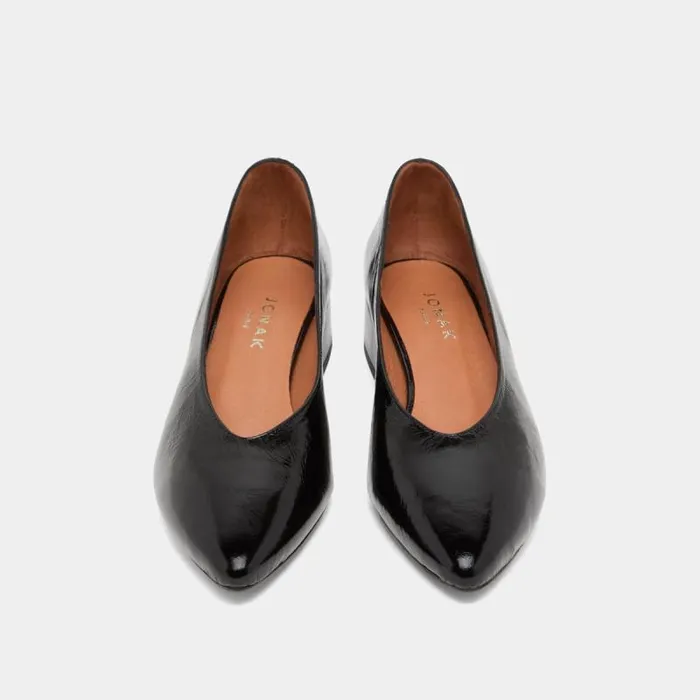 Women Ballerinas With Heels And Pointed Toes Black JONAK Ballet Flats