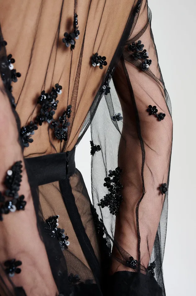 Women BEADED TULLE SHIRT BLACK Shirts Scanlan Theodore Women BEADED TULLE SHIRT BLACK Shirts Scanlan Theodore