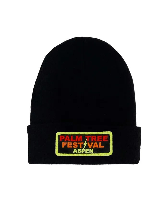 Women Beanies Aviator Nation PALM TREE FESTIVAL ASPEN 2024 BEANIE 8211 BLACK