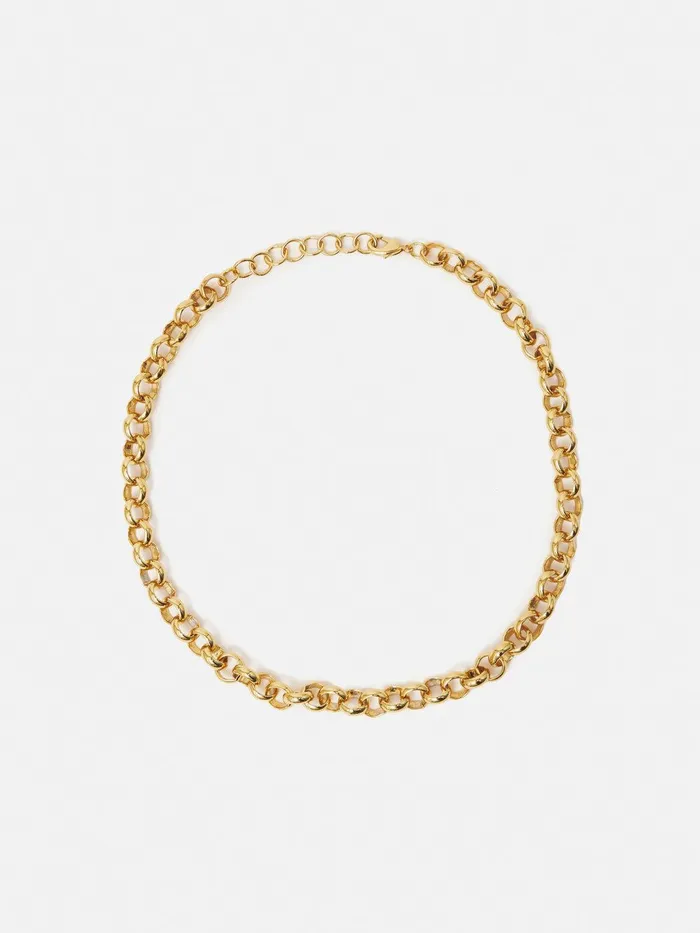 Women Belcher Chain Necklace Gold Jigsaw Jewellery