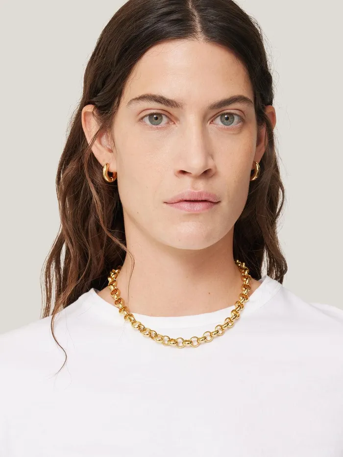 Women Belcher Chain Necklace Gold Jigsaw Jewellery