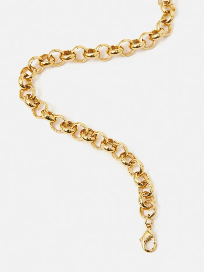 Women Belcher Chain Necklace Gold Jigsaw Jewellery