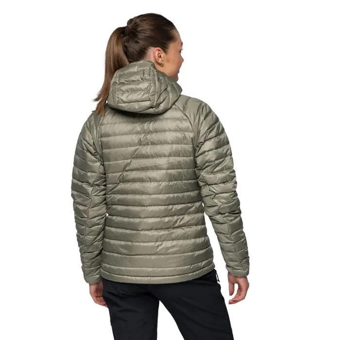 Women Bergans Of Norway Down Jackets Vaagaa Light Down Jacket Hood Green Mud