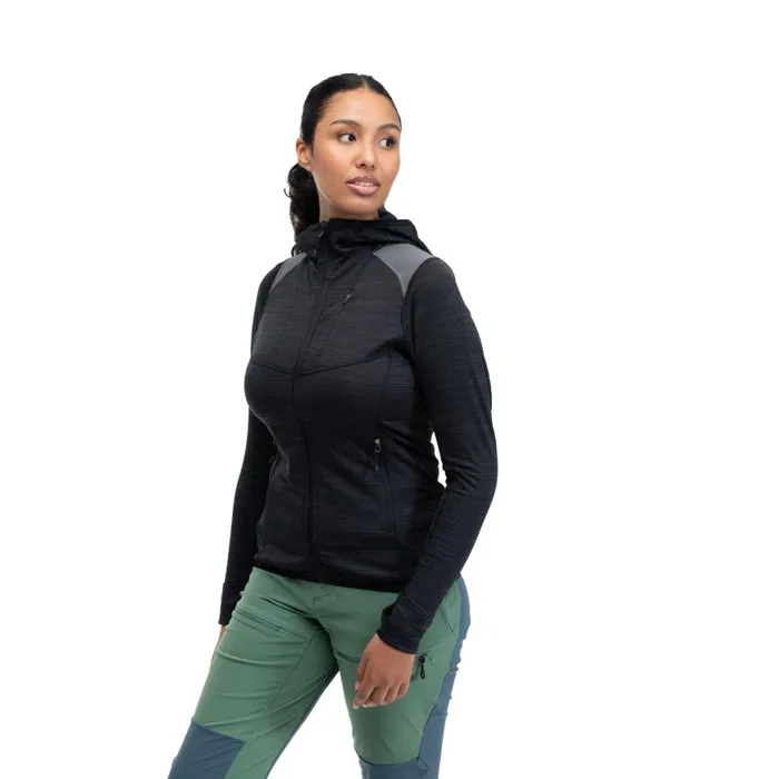 Women Bergans Of Norway Fleece Rabot Active Mid Hood W Jacket Black