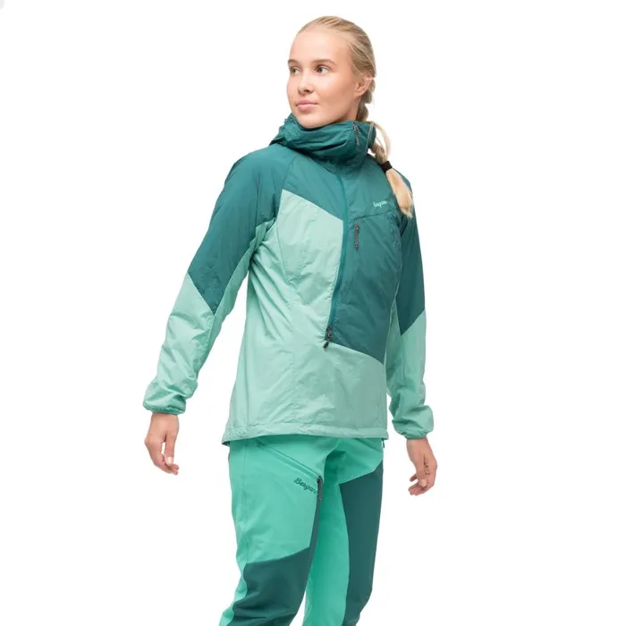 Women Bergans Of Norway Softshell Jackets Tind Windbreaker Anorak Light Malachite Green Malachite Green