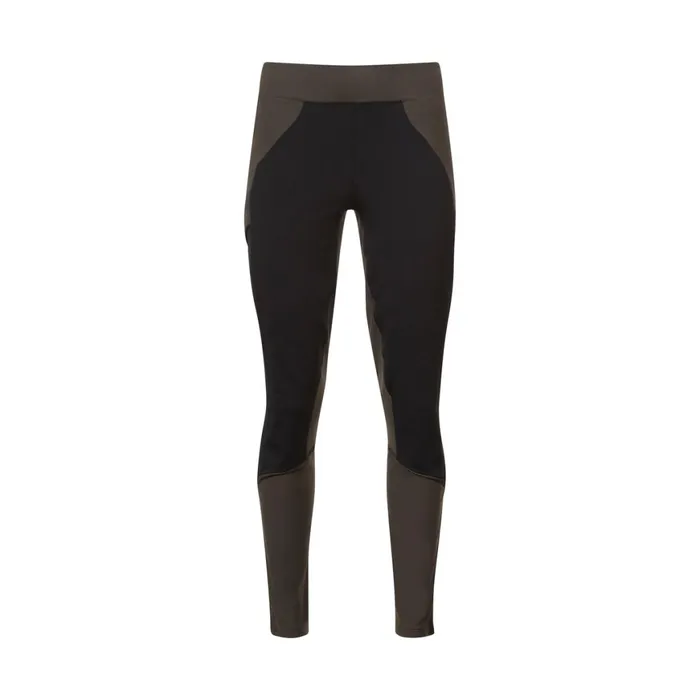Women Bergans Of Norway Softshell Pants Flyen Winter Tights Dark Green Mud Black