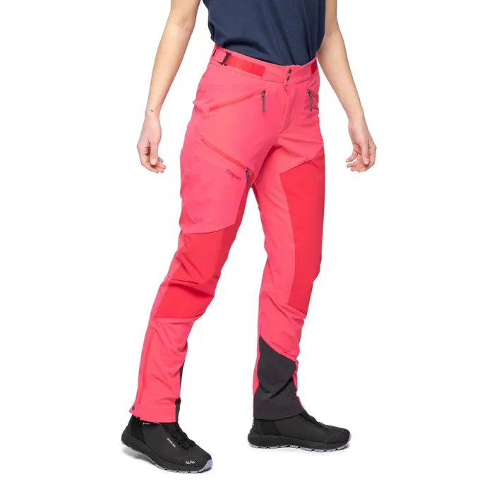 Women Bergans Of Norway Softshell Pants Tind Softshell Pants Light Alpine Rose Alpine Rose