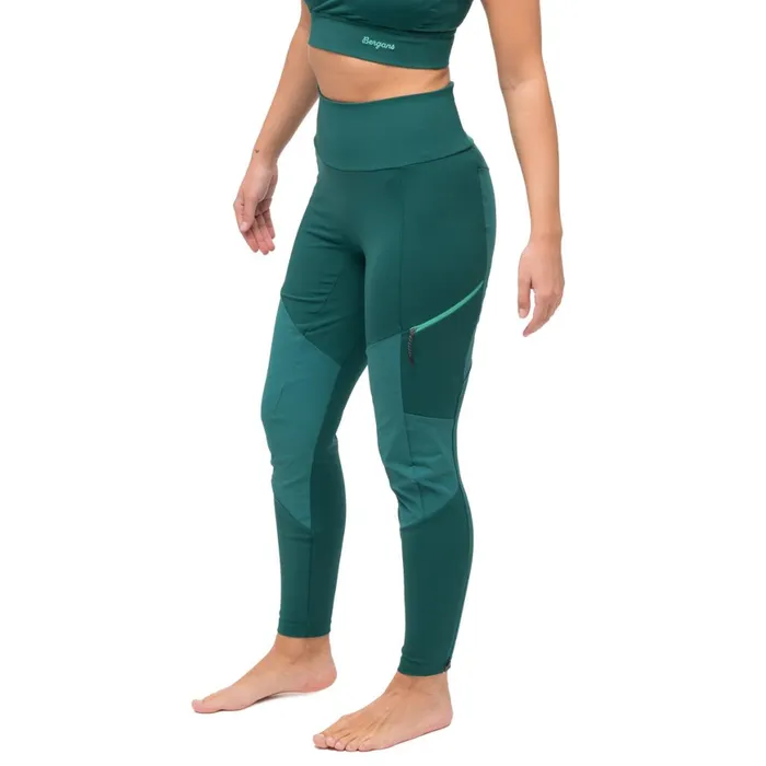 Women Bergans Of Norway Softshell Pants Tind Vertical Rock Tights Malachite Green