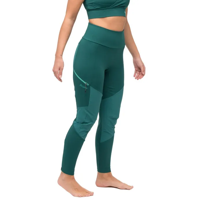 Women Bergans Of Norway Softshell Pants Tind Vertical Rock Tights Malachite Green