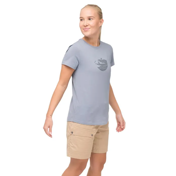 Women Bergans Of Norway TShirts Nordmarka Organic Cotton Print Tee Husky Blue Husky Blue Sunset