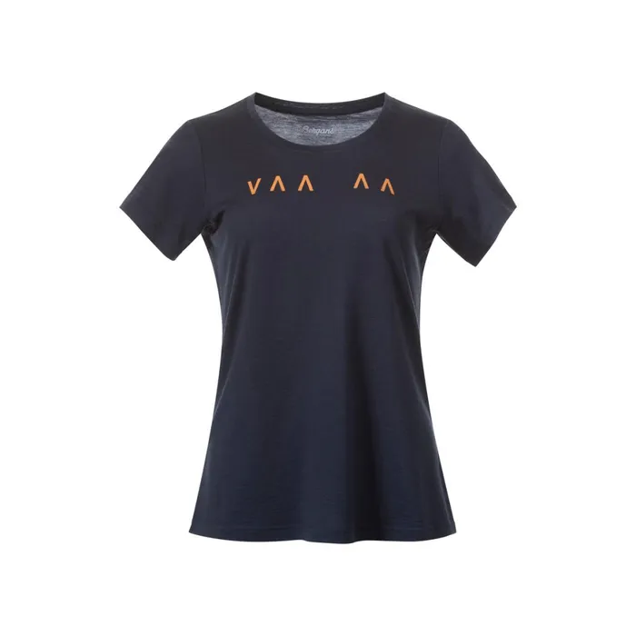 Women Bergans Of Norway TShirts Vaagaa Explore Merino Tee Navy Blue