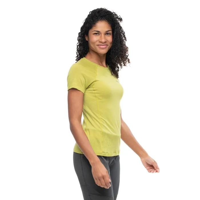 Women Bergans Of Norway TShirts Y Lightline Merino Tee Golden Lime Green