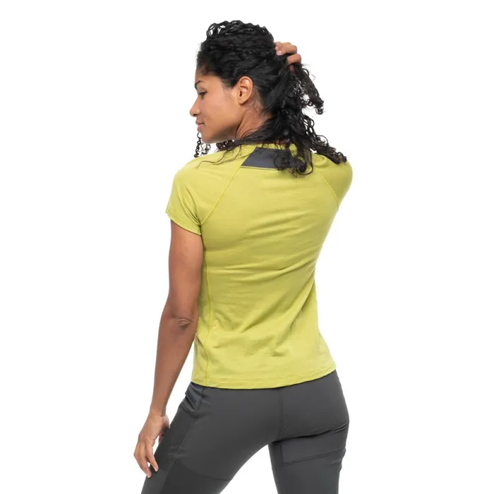 Women Bergans Of Norway TShirts Y Lightline Merino Tee Golden Lime Green
