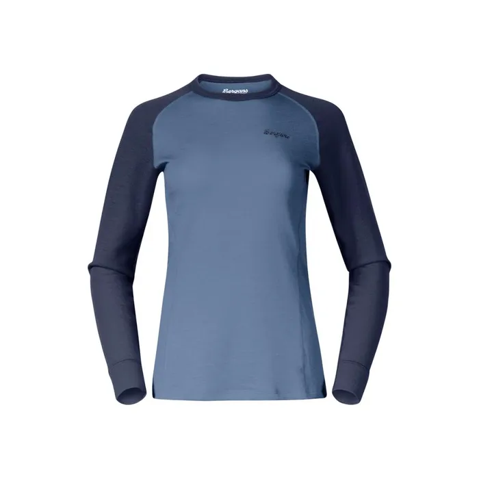 Women Bergans Of Norway Wool Longsleeved Shirts InnerDual Merino Long Sleeve Granite Blue Navy Blue