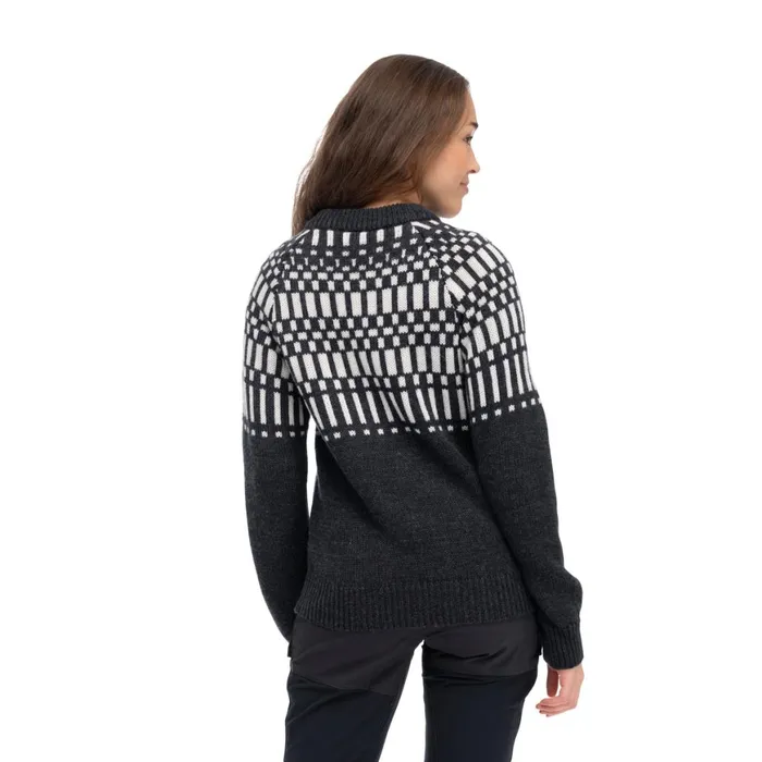 Women Bergans Of Norway Wool Nordmarka Merino Jumper Dark Shadow Grey Aluminium