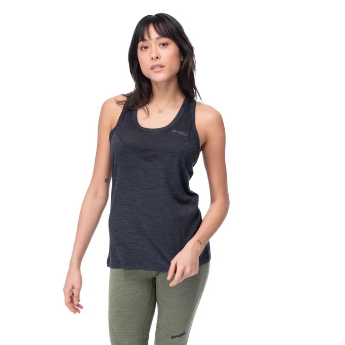 Women Bergans Of Norway Wool TShirts And Tops InnerLight W Singlet Solid Charcoal