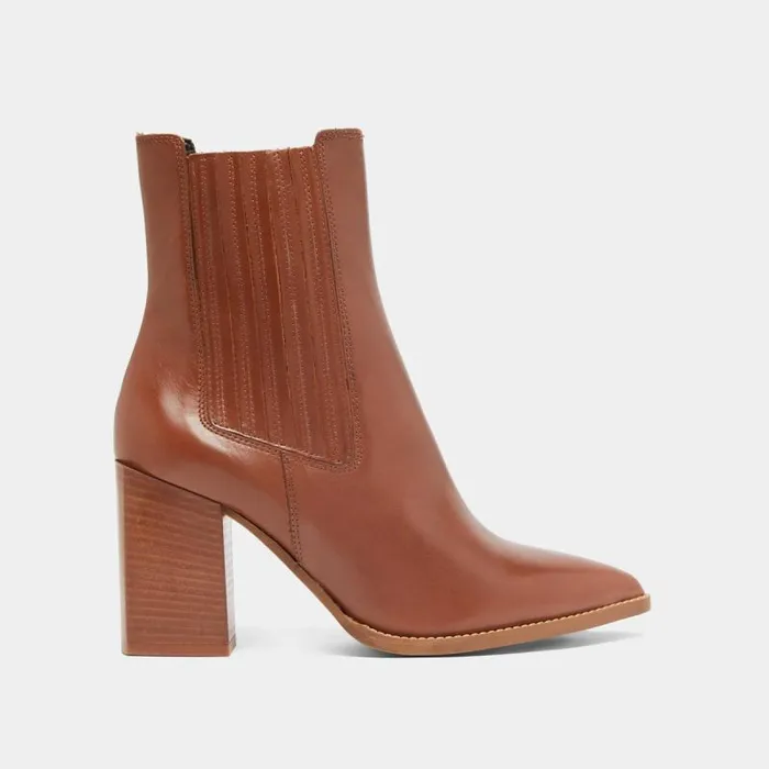 Women Boots With Heels And Pointed Toes Cognac JONAK Ankle Boots Lowboots