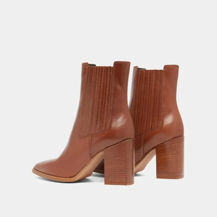 Women Boots With Heels And Pointed Toes Cognac JONAK Ankle Boots Lowboots