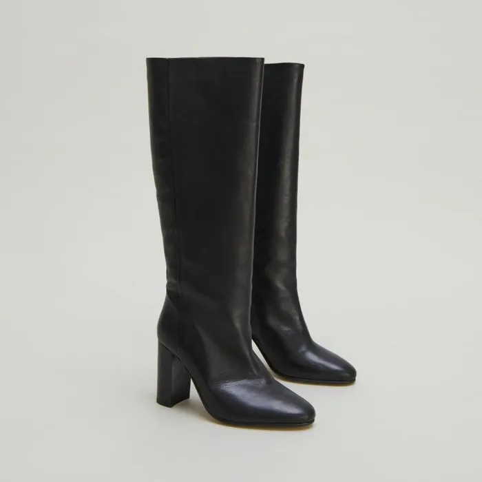 Women Boots With Heels Black JONAK Boots Thighhigh Boots