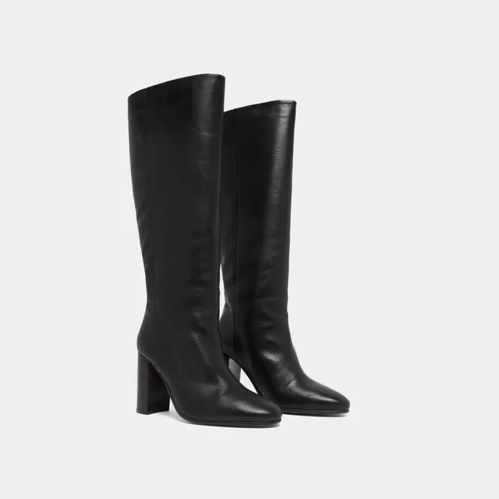 Women Boots With Heels Black JONAK Boots Thighhigh Boots