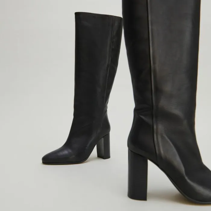 Women Boots With Heels Black JONAK Boots Thighhigh Boots