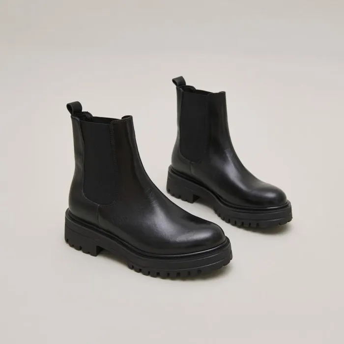 Women Boots With Notched And Elastic Soles Black JONAK Ankle Boots Lowboots