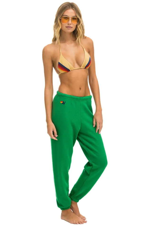 Women Bottoms Aviator Nation 5 STRIPE SWEATPANTS 8211 KELLY GREEN BLUE Women Bottoms Aviator Nation 5 STRIPE SWEATPANTS 8211 KELLY GREEN BLUE