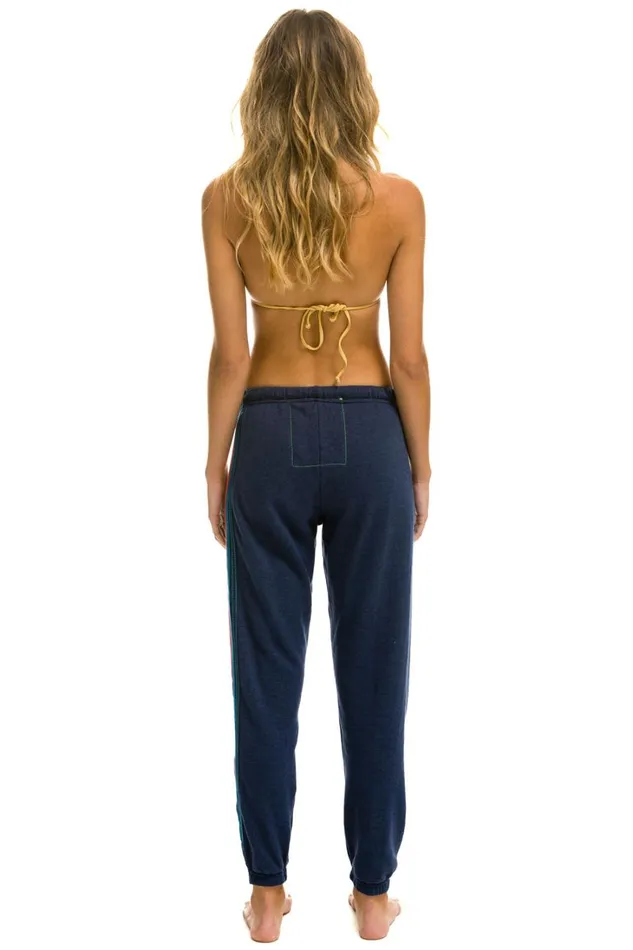 Women Bottoms Aviator Nation 5 STRIPE SWEATPANTS 8211 NAVY Women Bottoms Aviator Nation 5 STRIPE SWEATPANTS 8211 NAVY