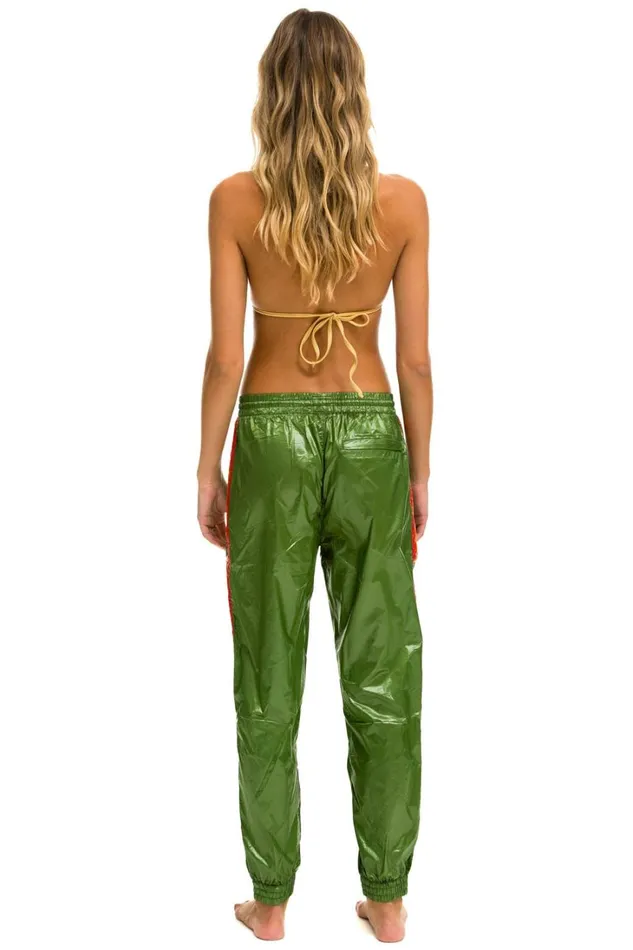 Women Bottoms Aviator Nation 5 STRIPE WIND PANT 8211 GARDEN GREEN Women Bottoms Aviator Nation 5 STRIPE WIND PANT 8211 GARDEN GREEN