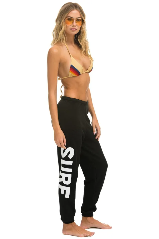Women Bottoms Aviator Nation SURF SWEATPANTS 8211 BLACK