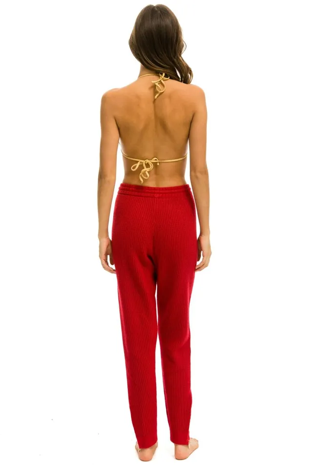 Women Bottoms Aviator Nation VINTAGE CABIN CASHMERE SWEATER PANTt CHERRY Women Bottoms Aviator Nation VINTAGE CABIN CASHMERE SWEATER PANTt CHERRY