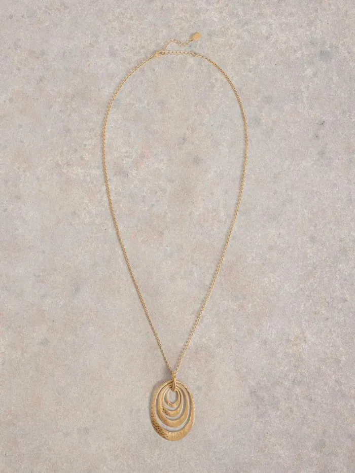 Women BRYONY TEXTURED NECKLACE Gold Tone Metallic White Stuff Jewellery