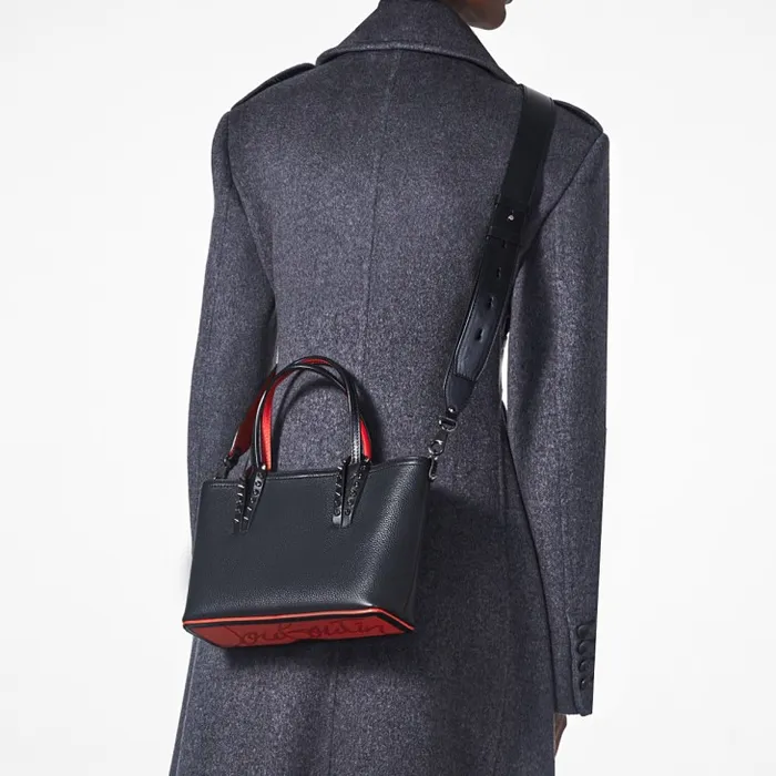 Women Cabata Mini Tote Bag 8211 Grained Calf Leather And Smooth Calf Leather 8211 Black Christian Louboutin Totes Women Cabata Mini Tote Bag 8211 Grained Calf Leather And Smooth Calf Leather 8211 Black Christian Louboutin Totes