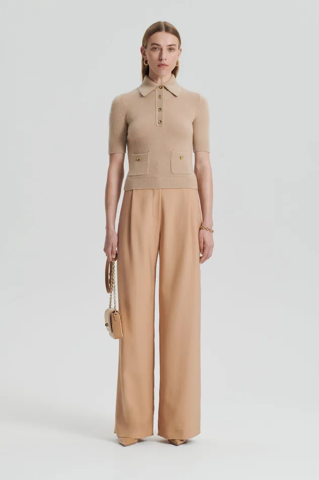 Women CASHMERE SLIM FIT SHIRT OAT Sweaters Scanlan Theodore