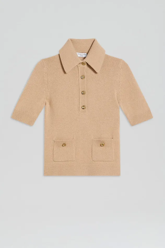 Women CASHMERE SLIM FIT SHIRT OAT Sweaters Scanlan Theodore Women CASHMERE SLIM FIT SHIRT OAT Sweaters Scanlan Theodore