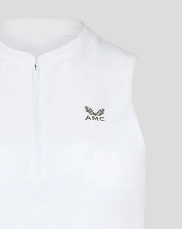 Women Castore Tops WoWhite AMC Melbourne Performance Aero Zip Tank
